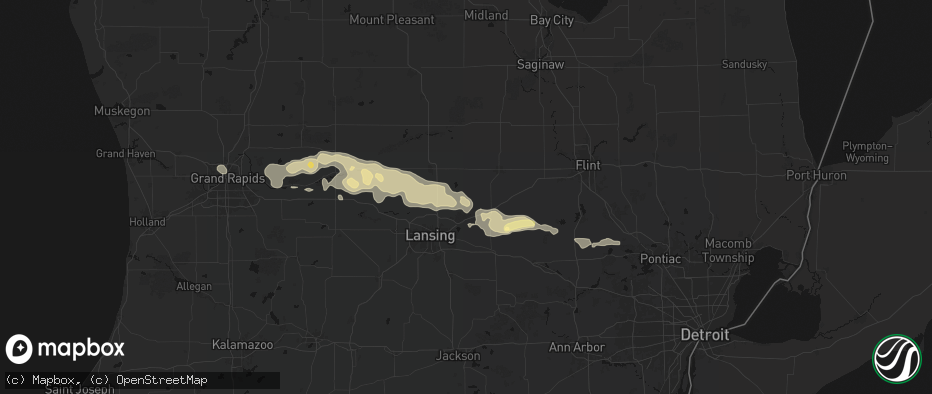 Hail map in Laingsburg, MI on May 15, 2026