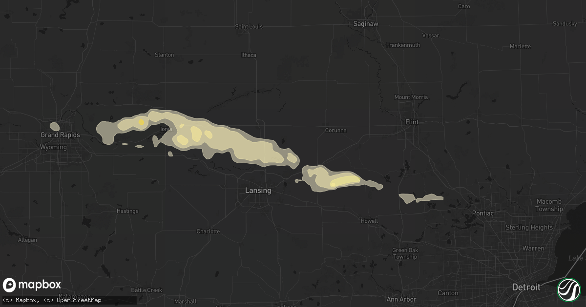 Hail map in Laingsburg, MI on May 15, 2026