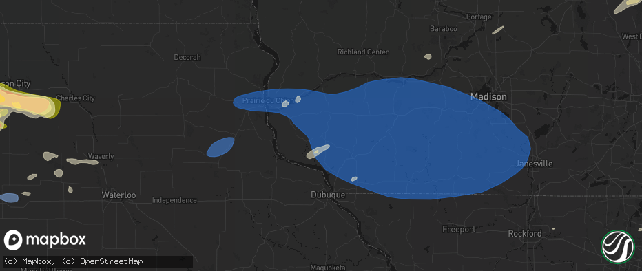 Hail map in Lancaster, WI on May 15, 2026