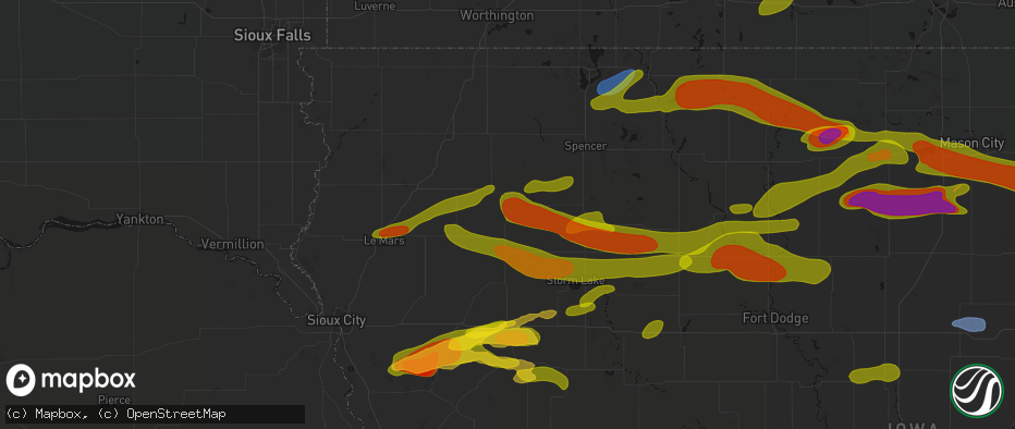 Hail map in Larrabee, IA on May 15, 2026
