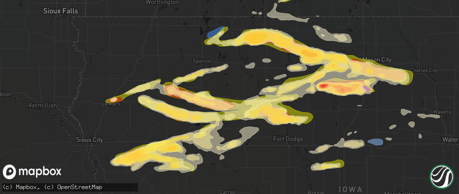 Hail map in Laurens, IA on May 15, 2026