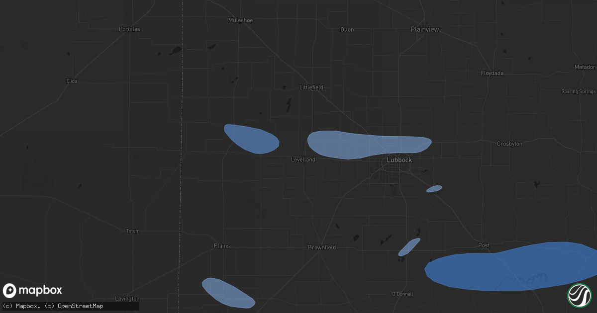 Hail map in Levelland, TX on May 15, 2026