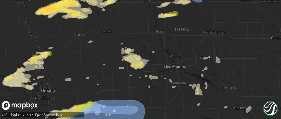 Hail map in Linden, IA on May 15, 2026