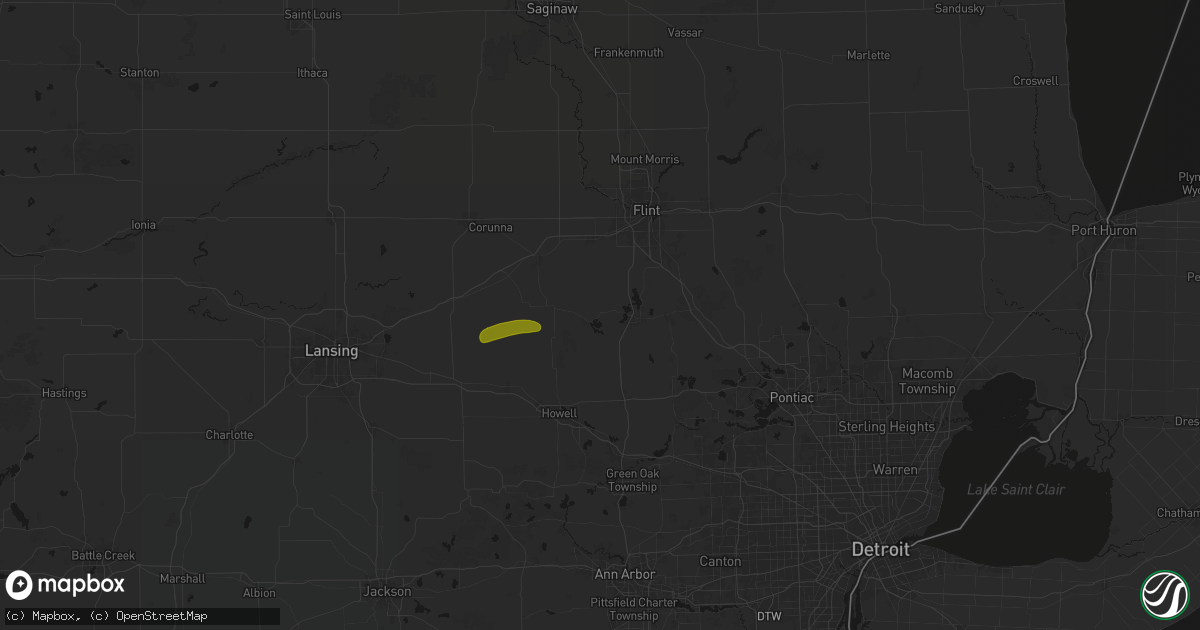 Hail map in Linden, MI on May 15, 2026