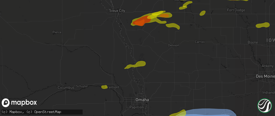 Hail map in Little Sioux, IA on May 15, 2026