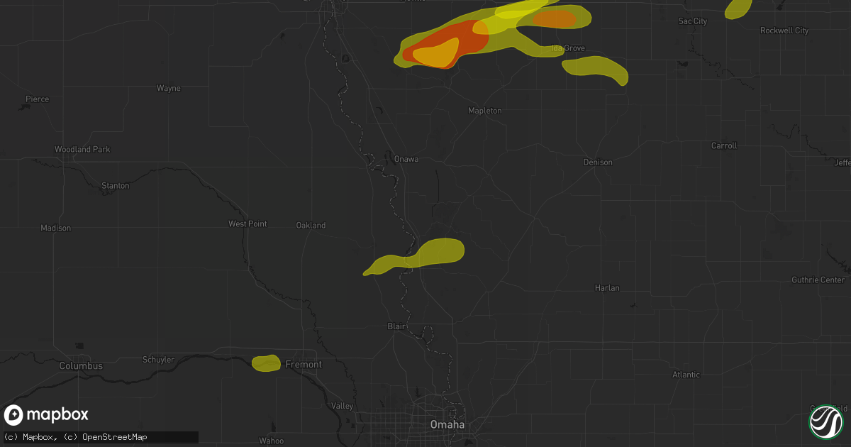 Hail map in Little Sioux, IA on May 15, 2026