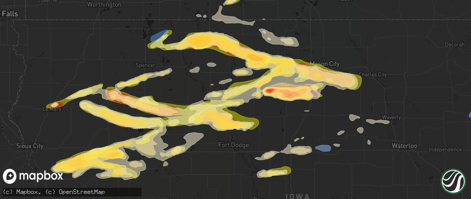 Hail map in Livermore, IA on May 15, 2026