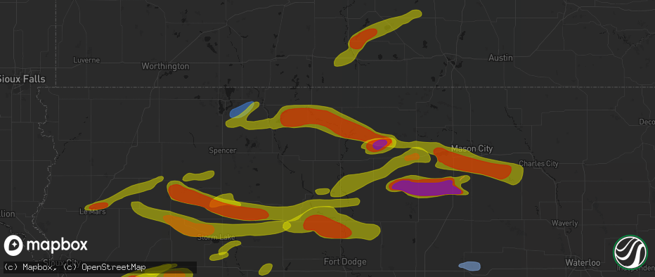 Hail map in Lone Rock, IA on May 15, 2026