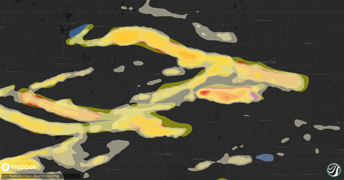 Hail map in Lu Verne, IA on May 15, 2026