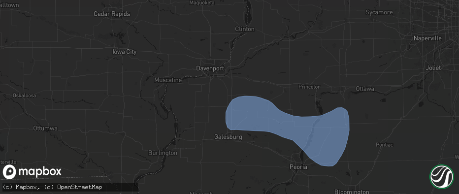 Hail map in Lynn Center, IL on May 15, 2026