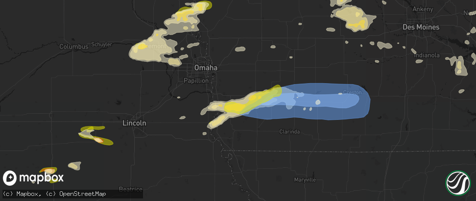 Hail map in Malvern, IA on May 15, 2026