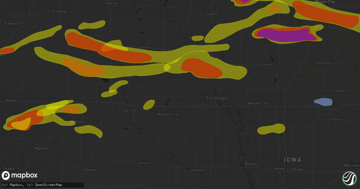 Hail map in Manson, IA on May 15, 2026
