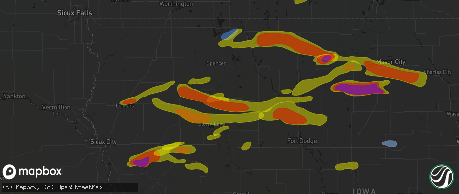 Hail map in Marathon, IA on May 15, 2026