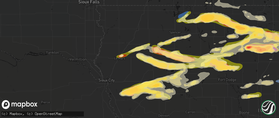 Hail map in Marcus, IA on May 15, 2026
