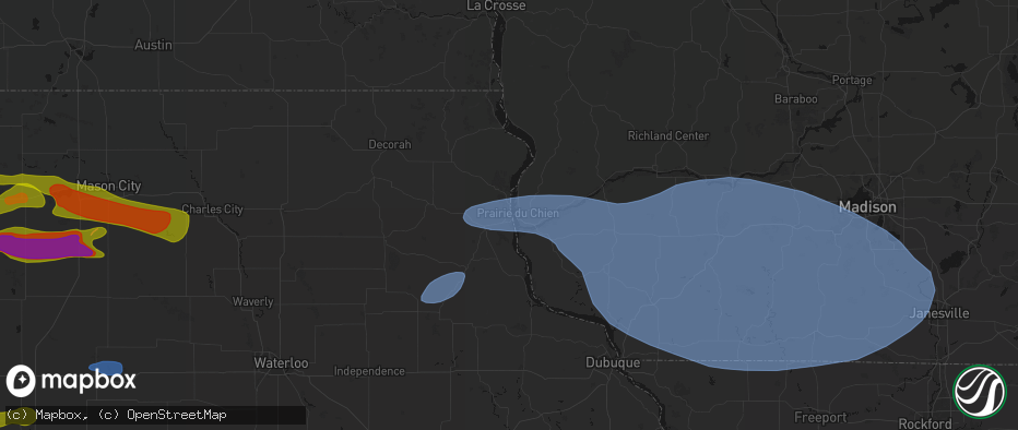 Hail map in Marquette, IA on May 15, 2026