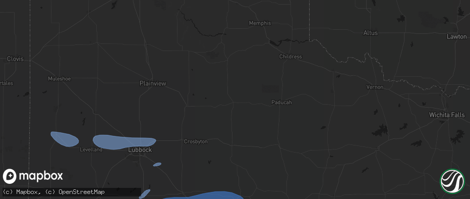Hail map in Matador, TX on May 15, 2026