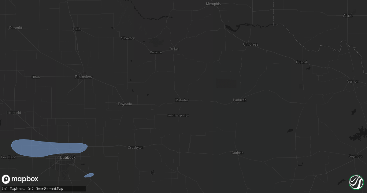 Hail map in Matador, TX on May 15, 2026