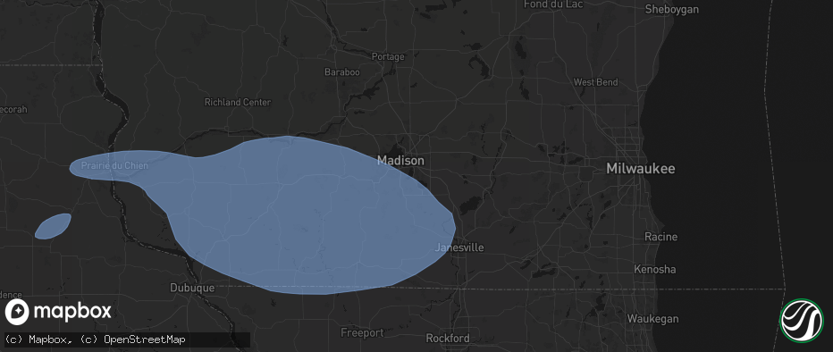 Hail map in Mcfarland, WI on May 15, 2026