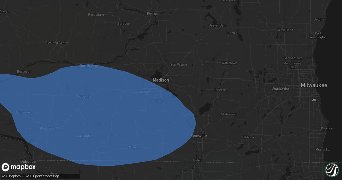 Hail map in Mcfarland, WI on May 15, 2026