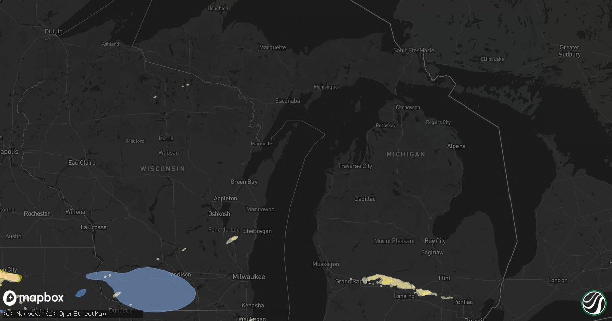 Hail map in Michigan on May 15, 2026