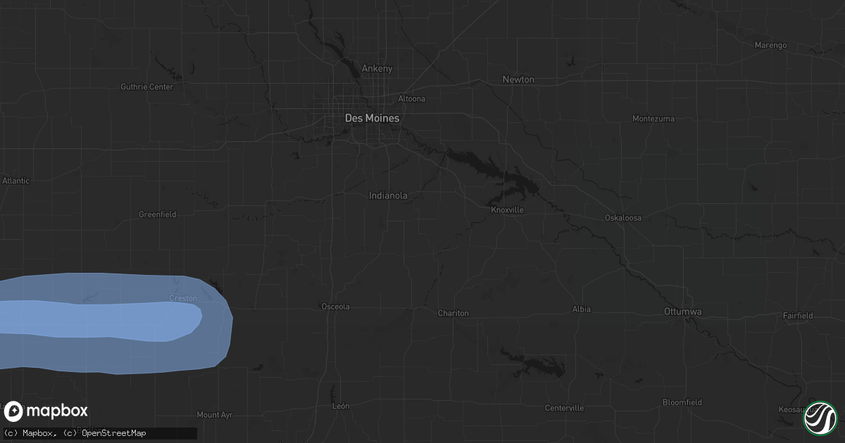 Hail map in Milo, IA on May 15, 2026