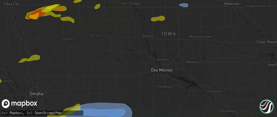 Hail map in Minburn, IA on May 15, 2026