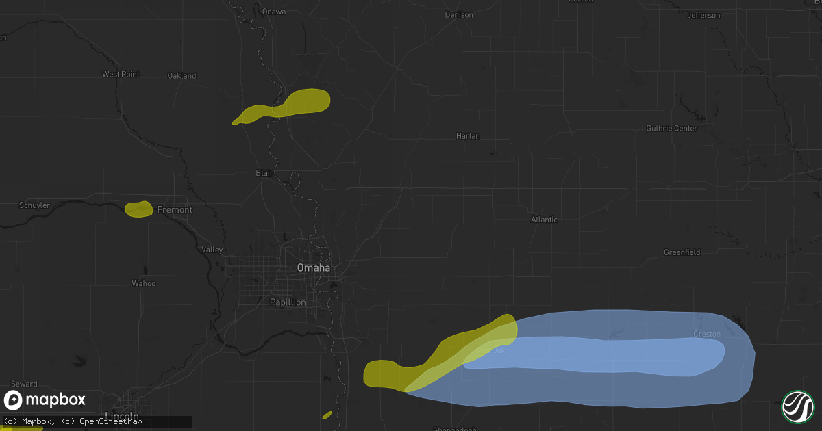 Hail map in Minden, IA on May 15, 2026