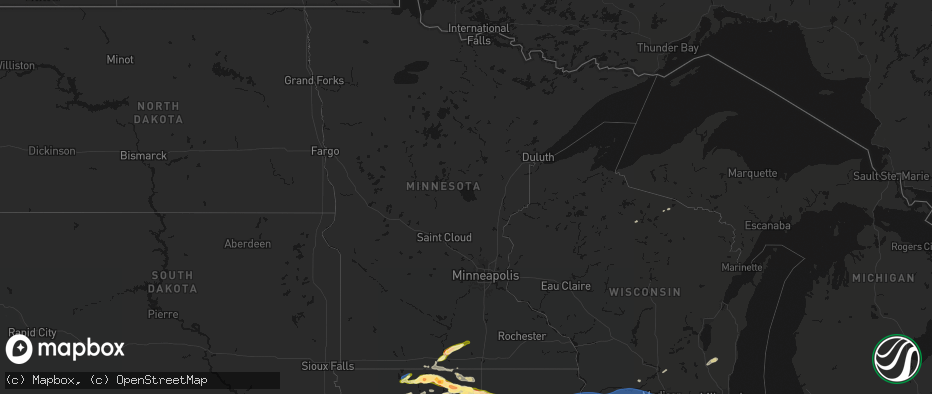Hail map in Minnesota on May 15, 2026