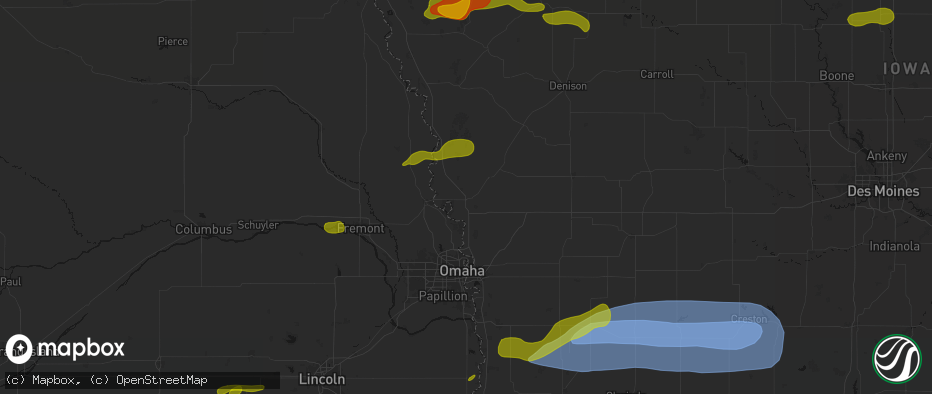Hail map in Missouri Valley, IA on May 15, 2026