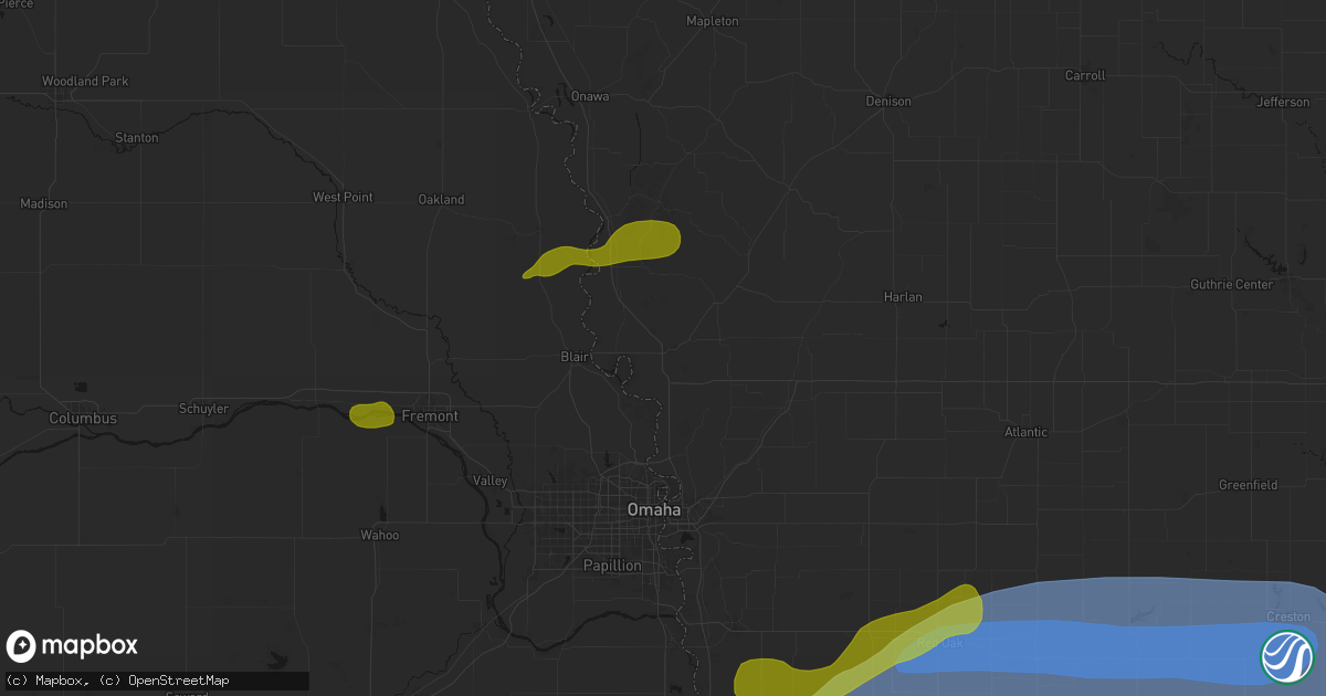 Hail map in Missouri Valley, IA on May 15, 2026