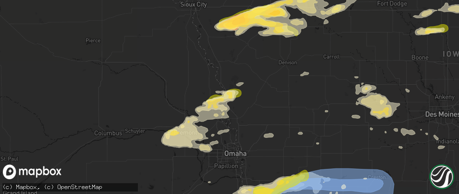 Hail map in Mondamin, IA on May 15, 2026