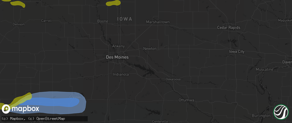 Hail map in Monroe, IA on May 15, 2026