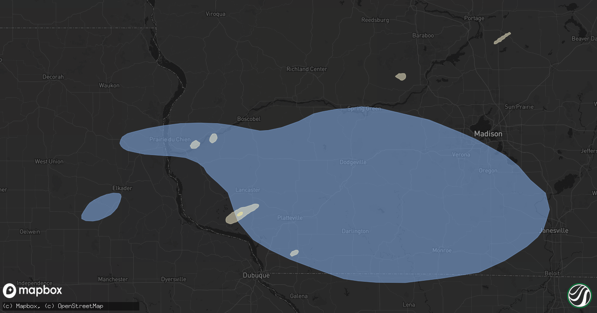 Hail map in Montfort, WI on May 15, 2026