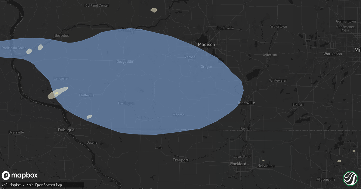 Hail map in Monticello, WI on May 15, 2026
