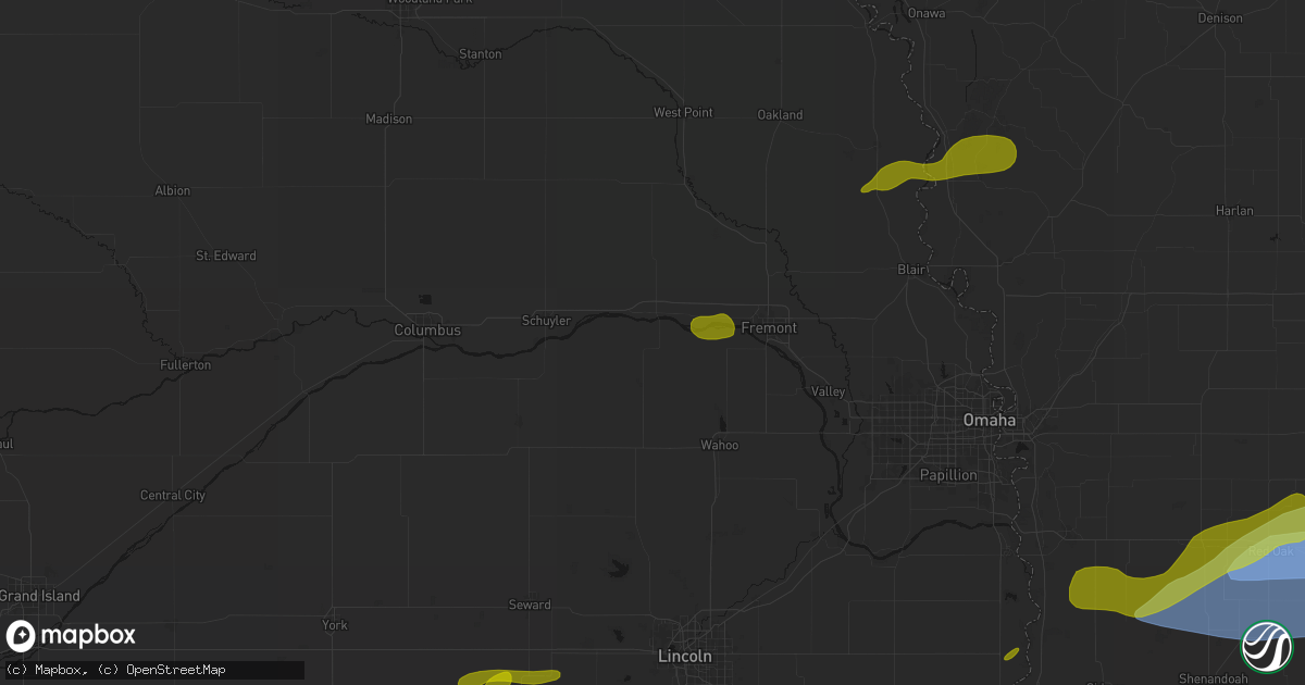 Hail map in Morse Bluff, NE on May 15, 2026