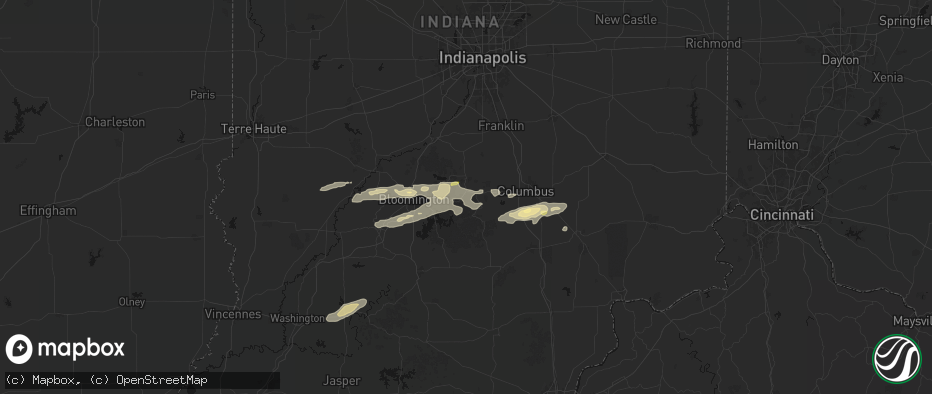 Hail map in Nashville, IN on May 15, 2026
