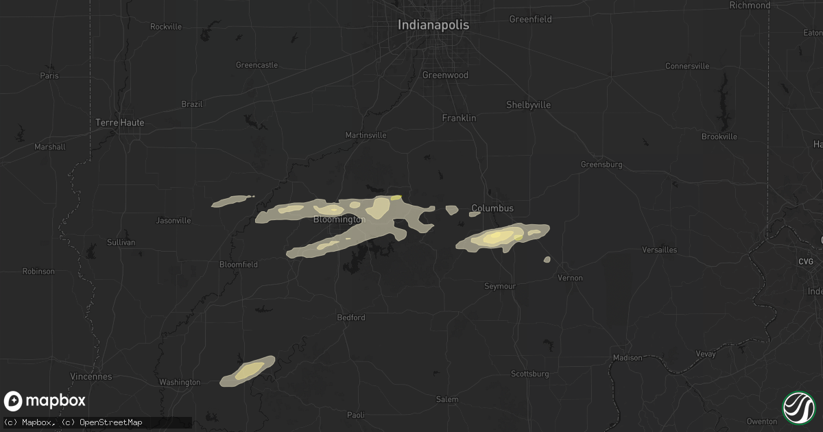 Hail map in Nashville, IN on May 15, 2026