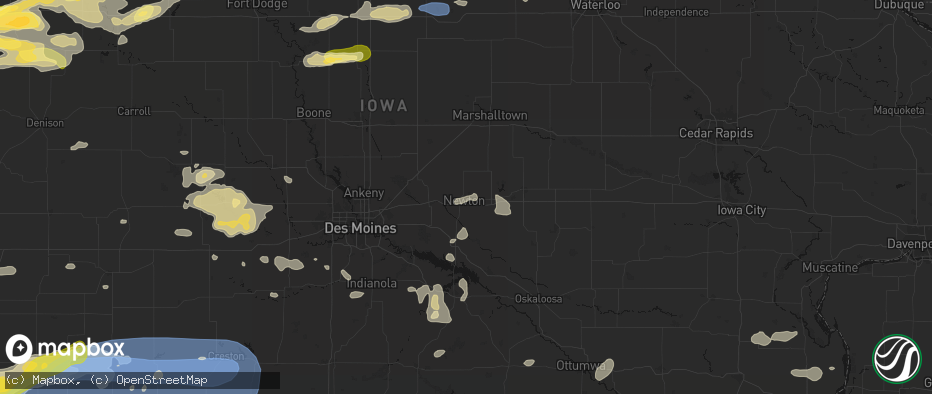 Hail map in Newton, IA on May 15, 2026