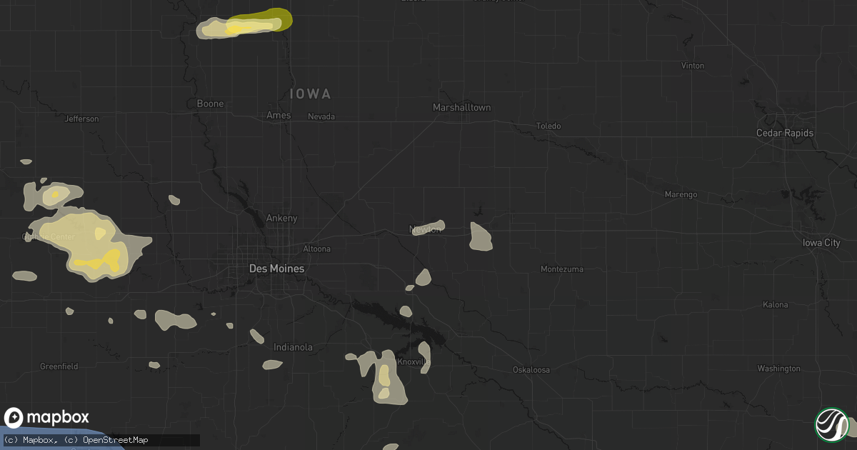 Hail map in Newton, IA on May 15, 2026