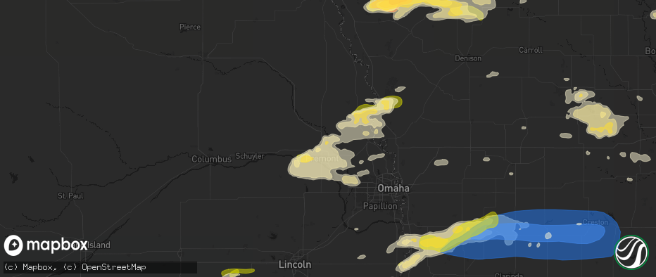 Hail map in Nickerson, NE on May 15, 2026