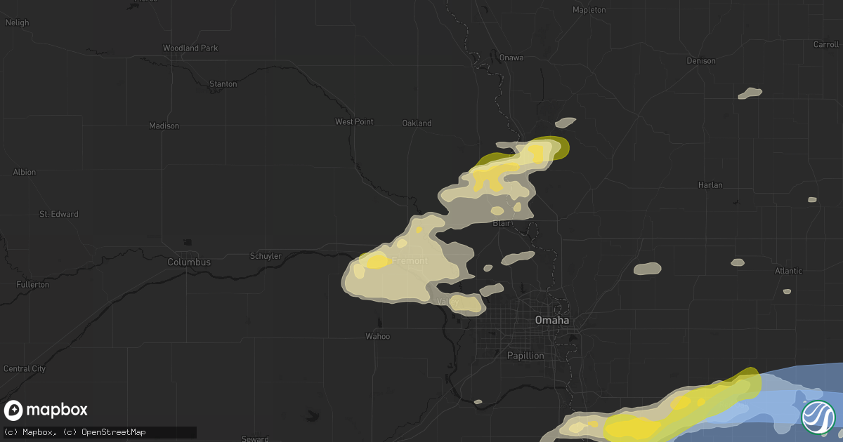 Hail map in Nickerson, NE on May 15, 2026