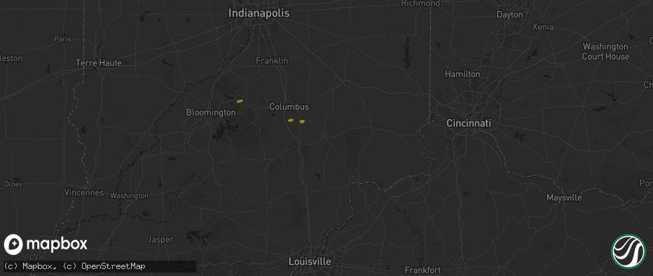 Hail map in North Vernon, IN on May 15, 2026