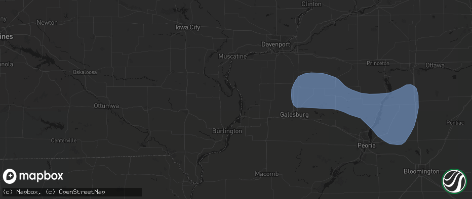 Hail map in Oakville, IA on May 15, 2026