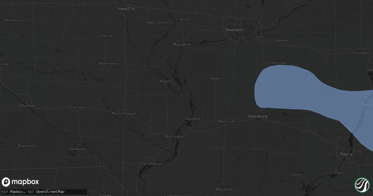 Hail map in Oakville, IA on May 15, 2026