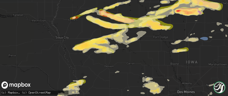 Hail map in Odebolt, IA on May 15, 2026