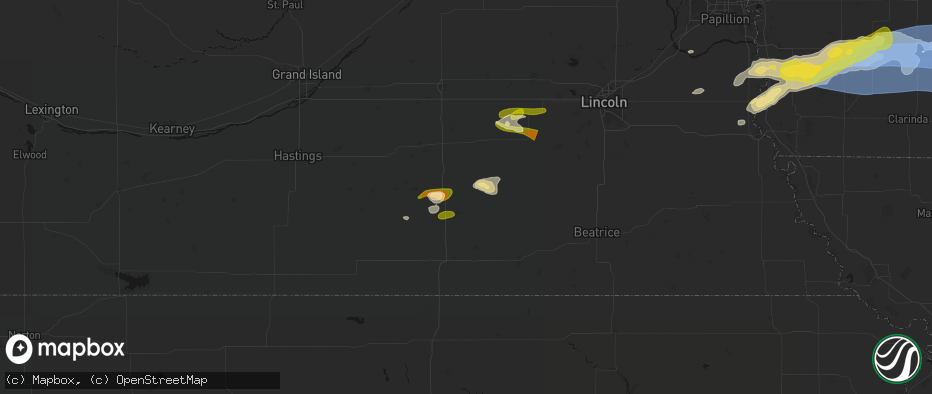 Hail map in Ohiowa, NE on May 15, 2026