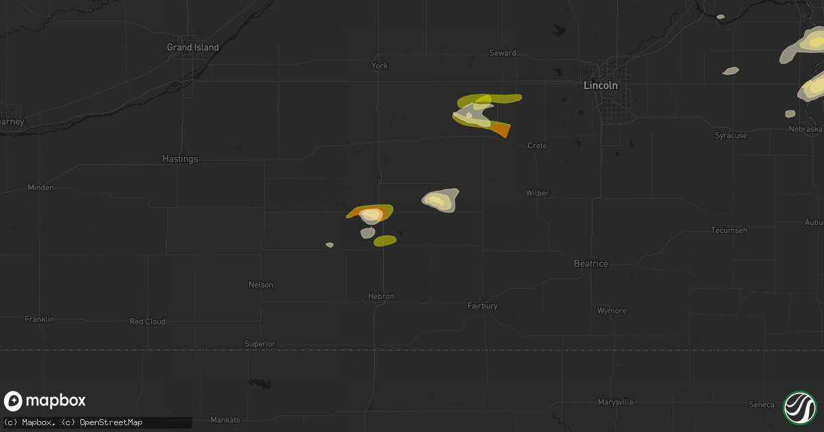 Hail map in Ohiowa, NE on May 15, 2026