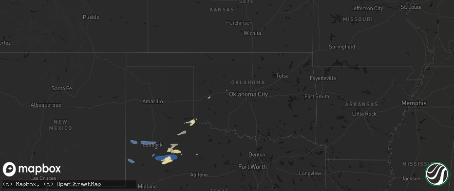 Hail map in Oklahoma on May 15, 2026