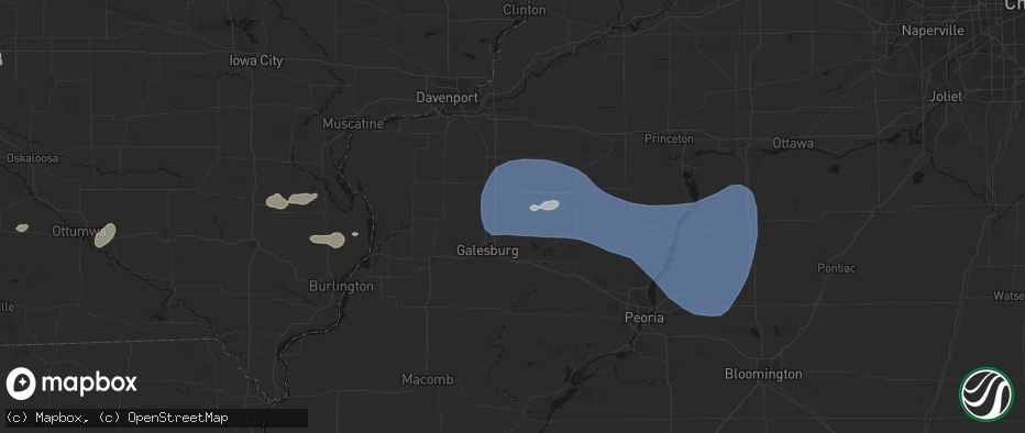 Hail map in Oneida, IL on May 15, 2026