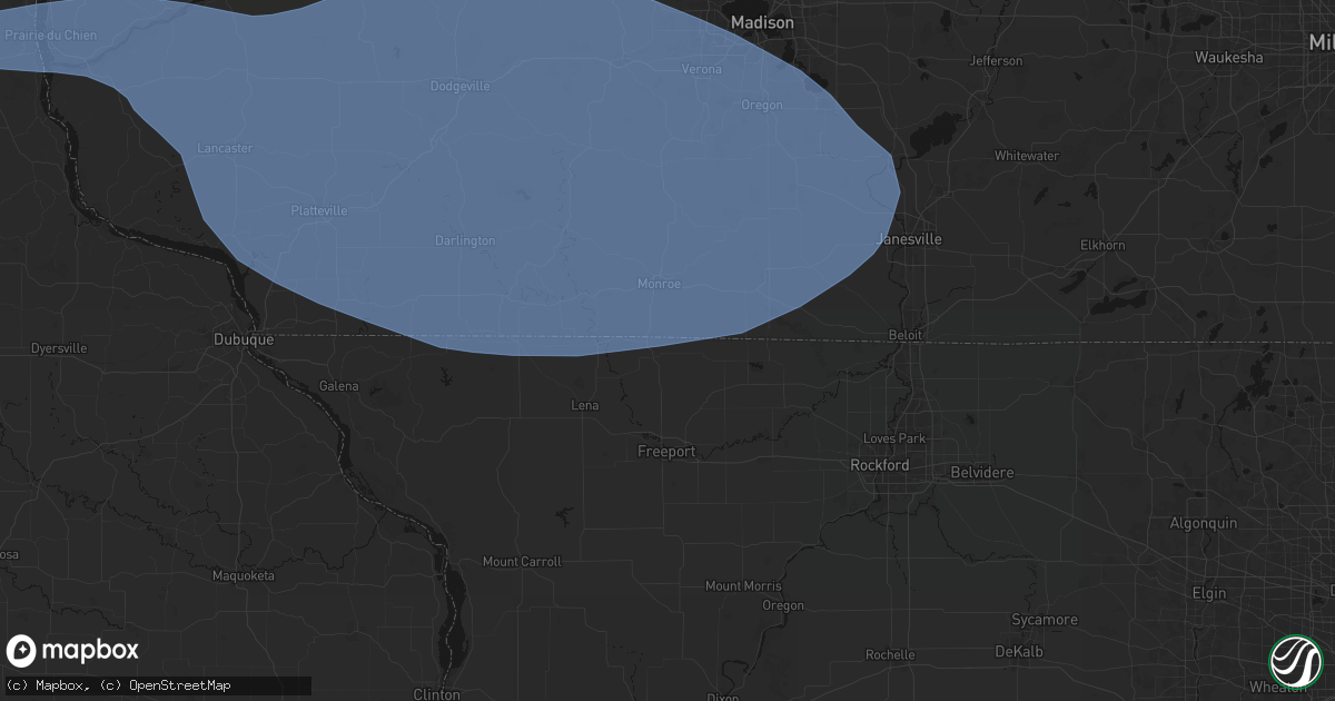 Hail map in Orangeville, IL on May 15, 2026